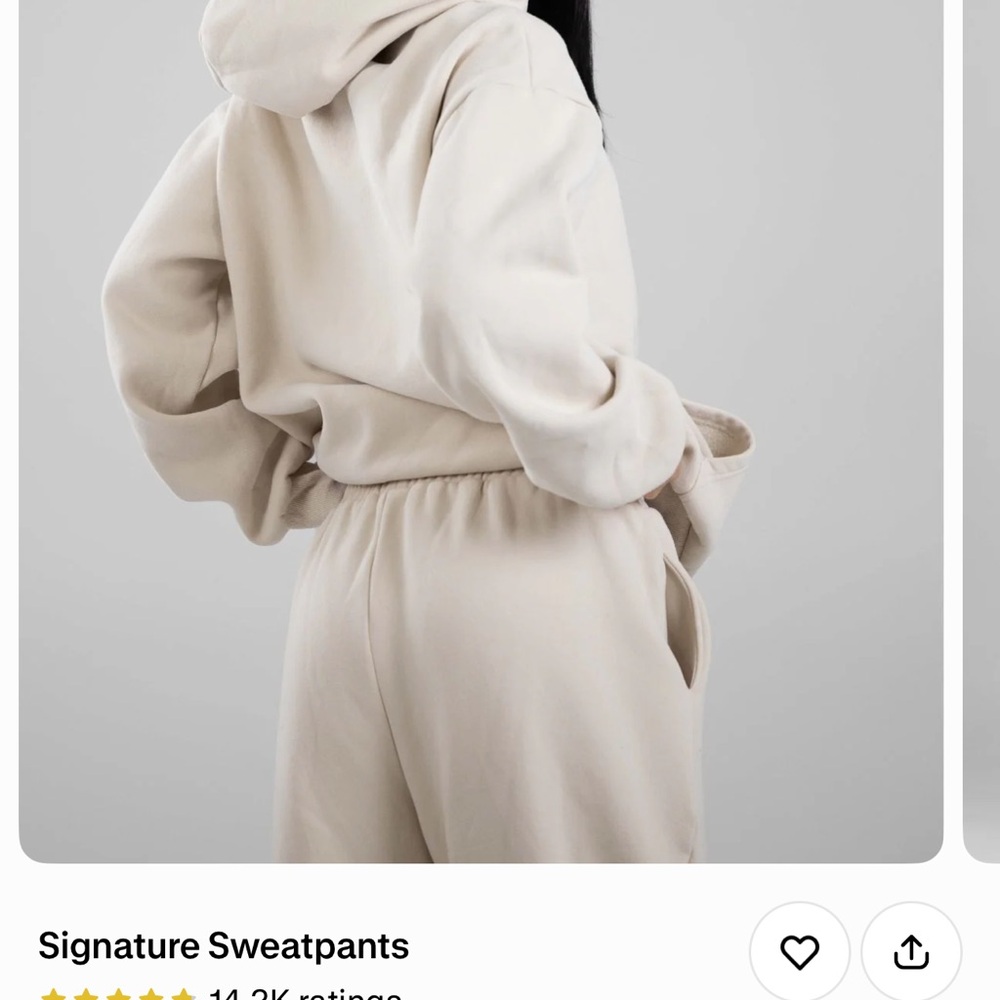 Comfrt - Signature Sweatpants and Hoodie in Bone - Picture 3 of 6